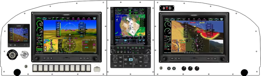 An Van's Aircraft RV-14 instrument panel with the Garmin G3X Touch