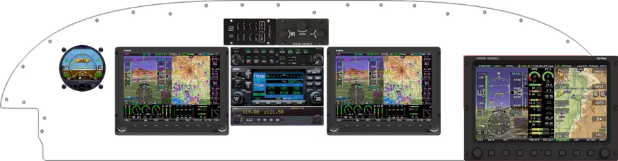 An Van's Aircraft RV-7/9 instrument panel with the Dynon SkyView Classic and Touch