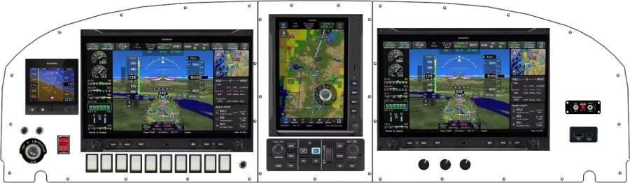 An Van's Aircraft RV-14 instrument panel design