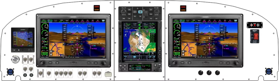 An Van's Aircraft RV-14 instrument panel with the Garmin G3X Touch