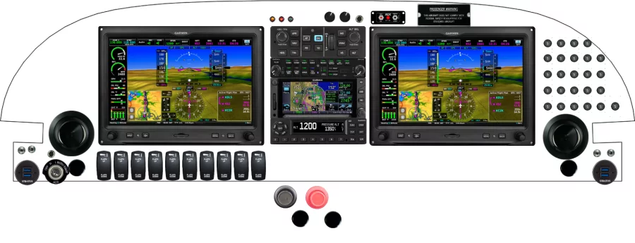 An Van's Aircraft RV-6 instrument panel with the Garmin G3X Touch