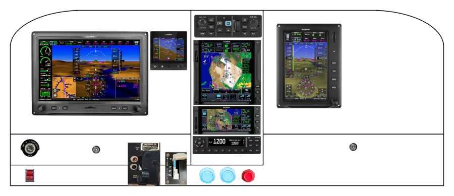 A Cessna 210L instrument panel design