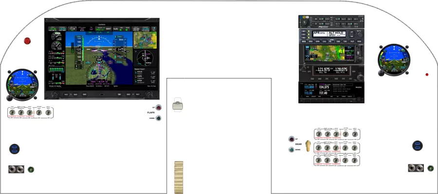 A Beechcraft BE95 Travel Air instrument panel design