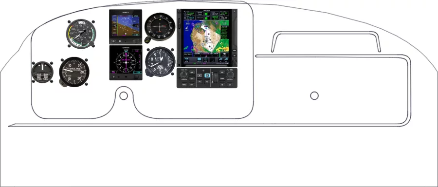 A Cessna 172A instrument panel design