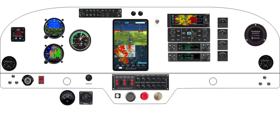 An Grumman Aviation AA-5 instrument panel design