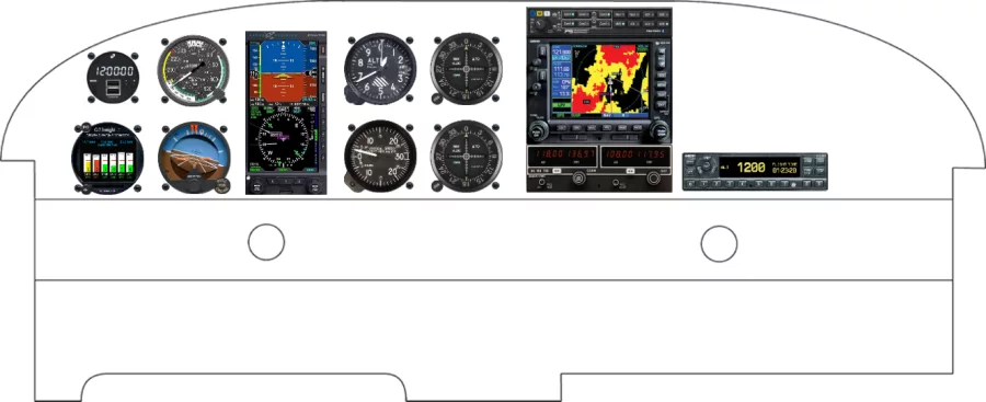 A Piper Aircraft PA-28 instrument panel with the Aspen Evolution