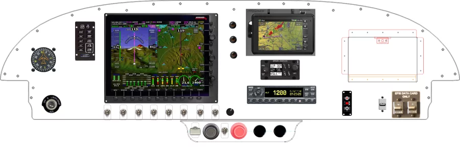 An Van's Aircraft RV-7/9 instrument panel with the Advanced Flight Systems EFIS