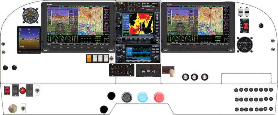 A Cessna 182P, Q, R, R182, TR182 instrument panel with the Dynon SkyView HDX