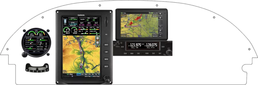 A Piper Aircraft PA-18 instrument panel with the Garmin G3X Touch