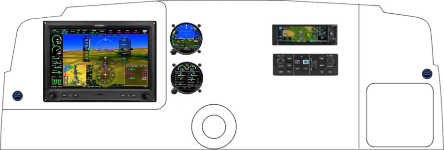 An Beechcraft A36 instrument panel with the Garmin G3X Touch