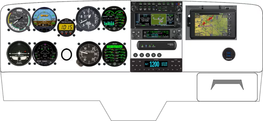 A Cessna 150 instrument panel design