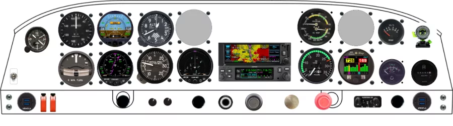 A Piper Aircraft PA-20/22 instrument panel design