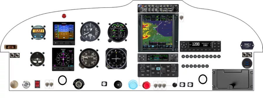 A Piper Aircraft Cherokee 180C instrument panel design