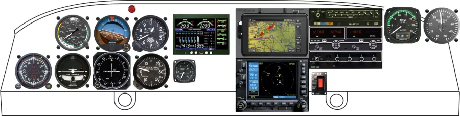 A Piper Aircraft PA-20/22 instrument panel design