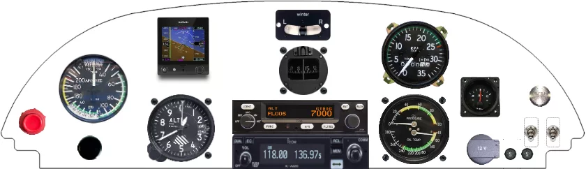 A Piper Aircraft PA-18 instrument panel design