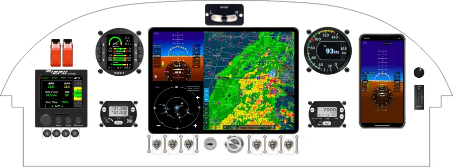 A BBI Aviation PA-18 SUPERCUB instrument panel design