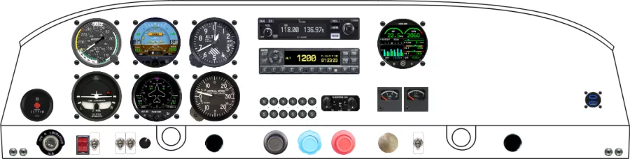 A Piper Aircraft PA-20/22 instrument panel design