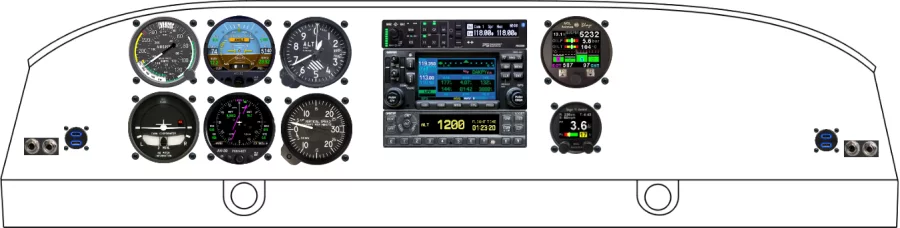 A Piper Aircraft PA-20/22 instrument panel design