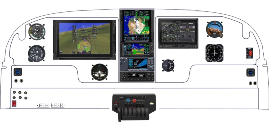 A Piper Aircraft PA-23 instrument panel design