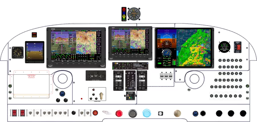 A Piper Aircraft PA-24 instrument panel design