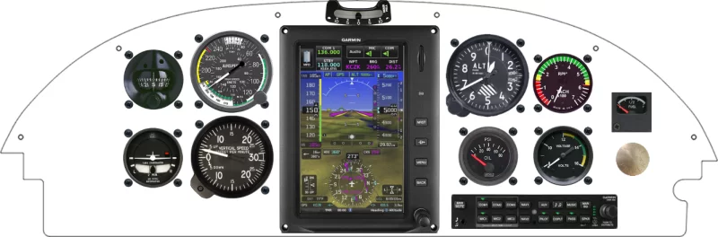 A Piper Aircraft PA-18 instrument panel with the Garmin G3X Touch