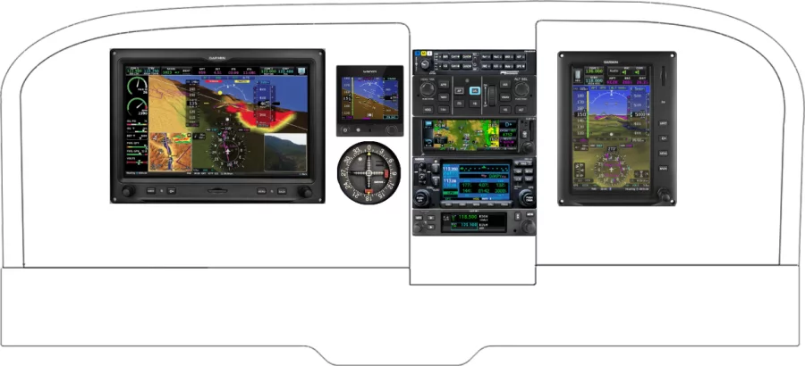A Cessna 172 instrument panel with the Garmin G3X Touch