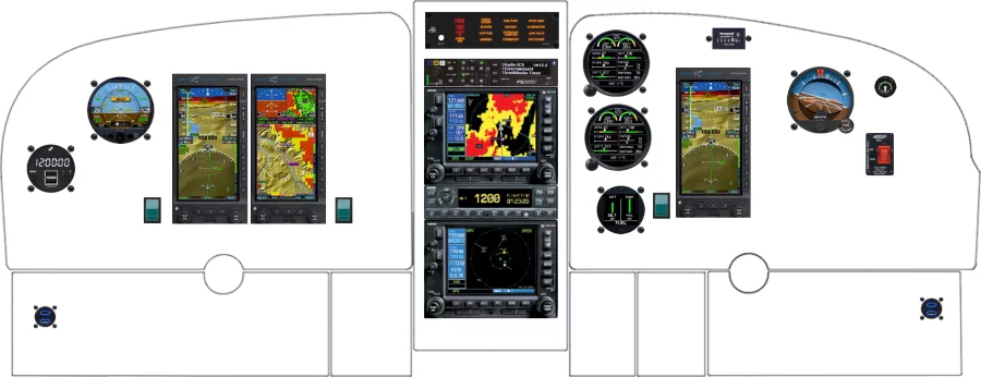 A Cessna 337 Skymaster instrument panel design