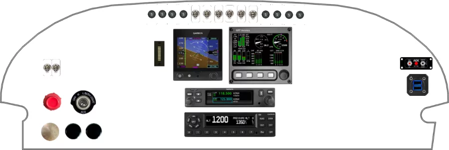 A CubCrafters Carbon Cub instrument panel design