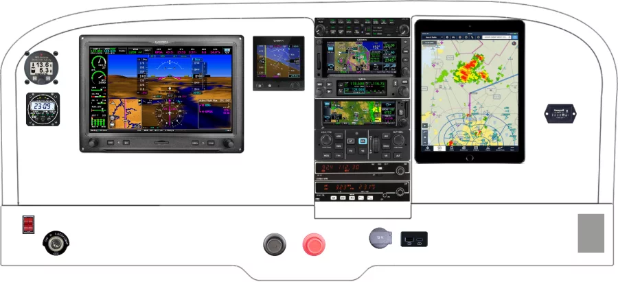 A Cessna 172 instrument panel with the Garmin G3X Touch