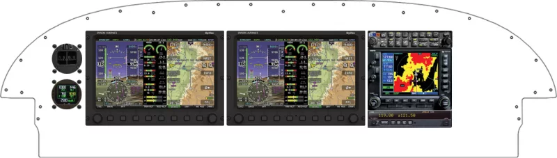 An Van's Aircraft RV-7/9 instrument panel with the Dynon SkyView Classic and Touch