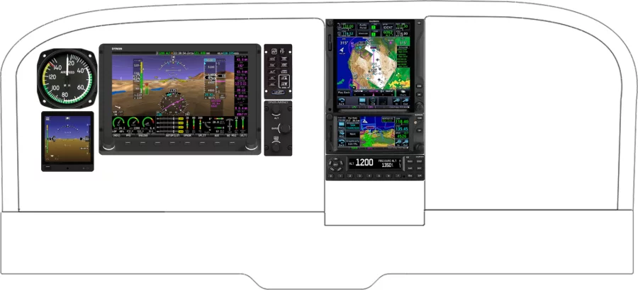 A Cessna 172 instrument panel with the Dynon SkyView HDX