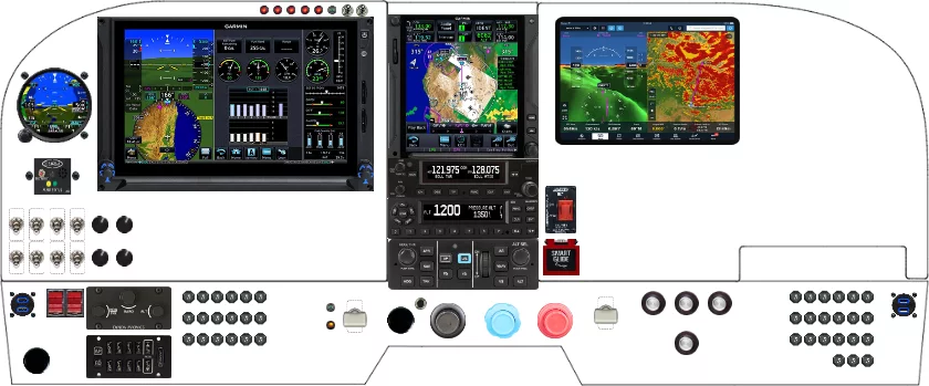 A Cessna 182P, Q, R, R182, TR182 instrument panel with the Garmin G500 and G600 TXi