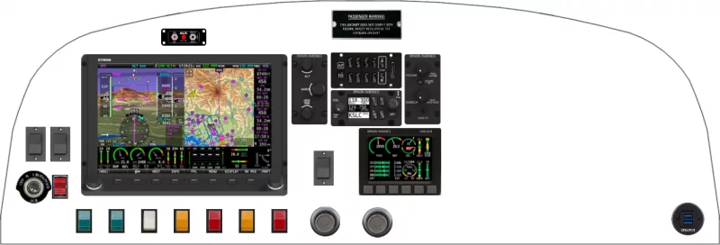 A Kitfox Aircraft Model 5/7 instrument panel with the Dynon SkyView HDX