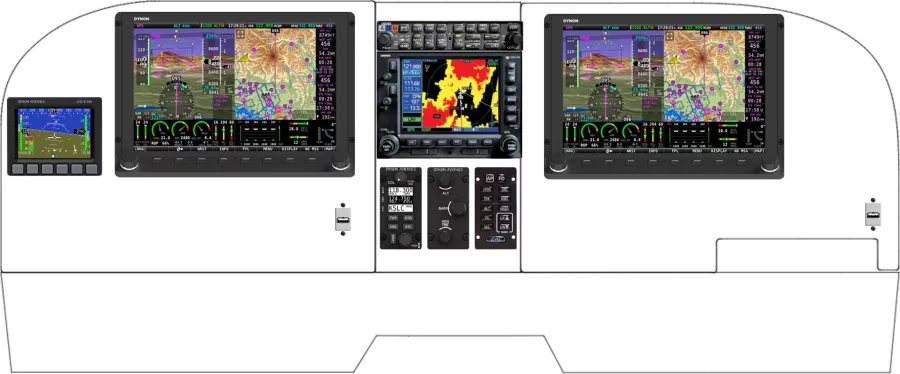 A Cessna 182P, Q, R, R182, TR182 instrument panel with the Dynon SkyView HDX