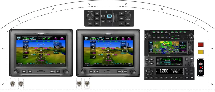 An Team Rocket Aircraft F1 Rocket instrument panel design
