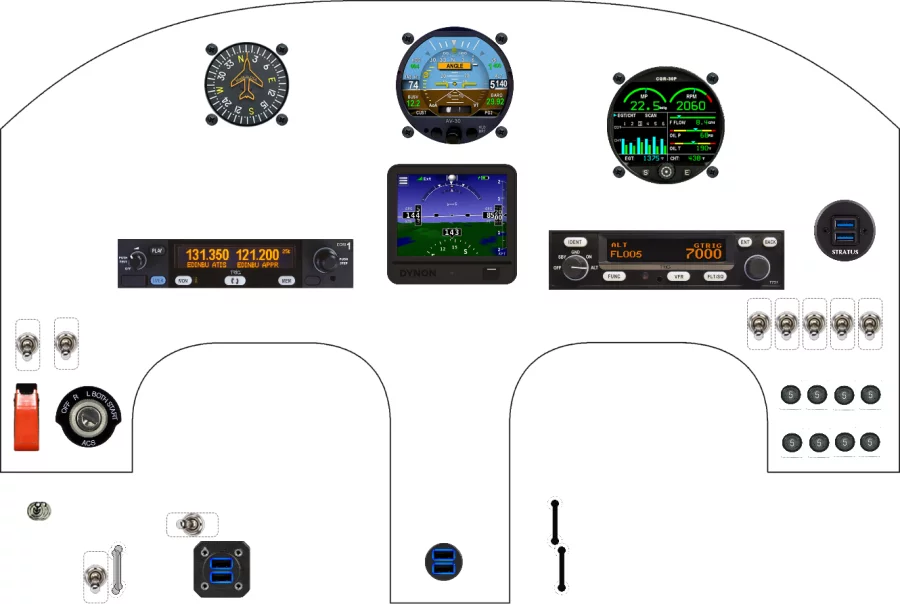 A Rutan Long-Ez instrument panel design
