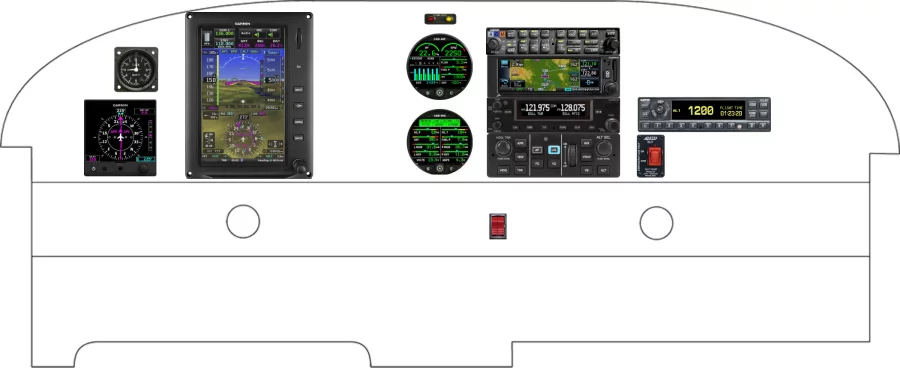 A Piper Aircraft PA-28 instrument panel with the Garmin G3X Touch