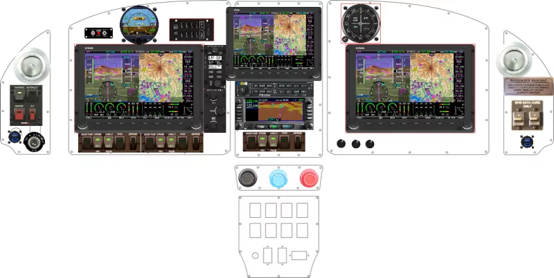 An Van's Aircraft RV-10 instrument panel with the Dynon SkyView HDX