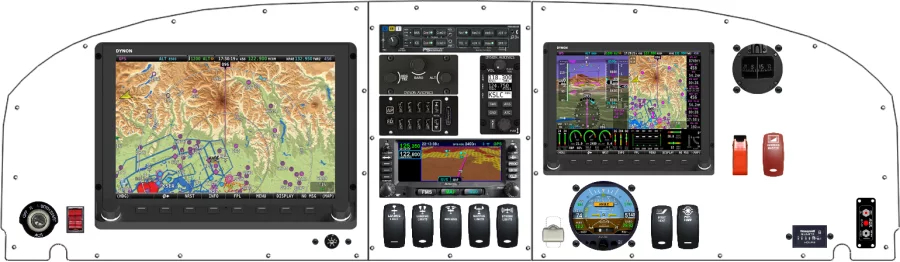 An Van's Aircraft RV-14 instrument panel with the Dynon SkyView HDX