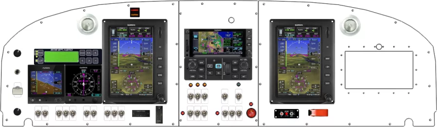 An Van's Aircraft RV-14 instrument panel with the Garmin G3X Touch