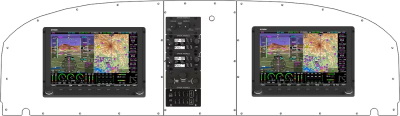 An Van's Aircraft RV-14 instrument panel with the Dynon SkyView HDX