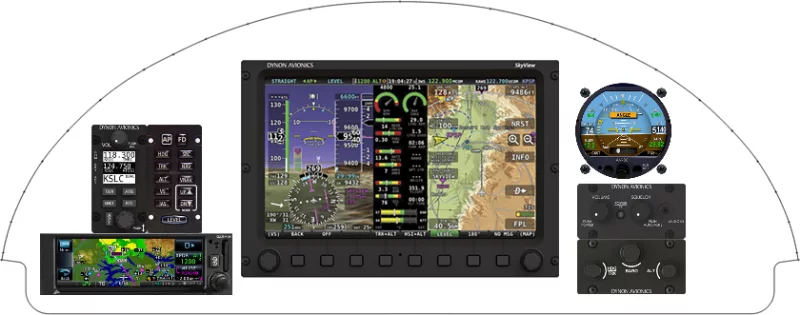 An Van's Aircraft RV-4 instrument panel with the Dynon SkyView HDX