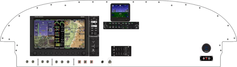 An Van's Aircraft RV-7/9 instrument panel with the Dynon SkyView Classic and Touch