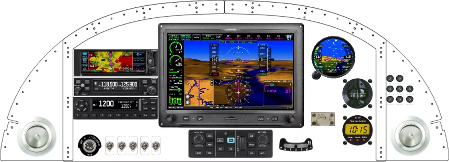 An Van's Aircraft RV-8 instrument panel with the Garmin G3X Touch