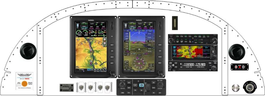 An Van's Aircraft RV-8 instrument panel with the Garmin G3X Touch