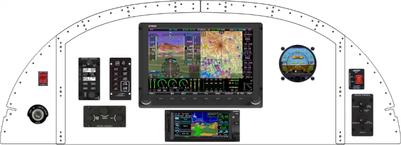 An Van's Aircraft RV-8 instrument panel with the Dynon D10