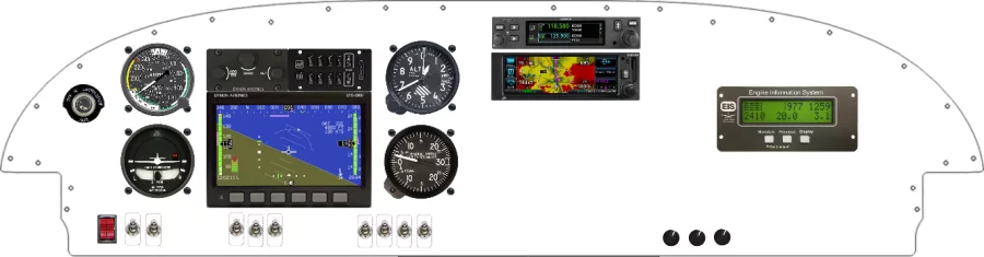 An Van's Aircraft RV-7/9 instrument panel with the Dynon D100