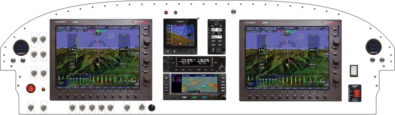 An Van's Aircraft RV-7/9 instrument panel with the Advanced Flight Systems EFIS