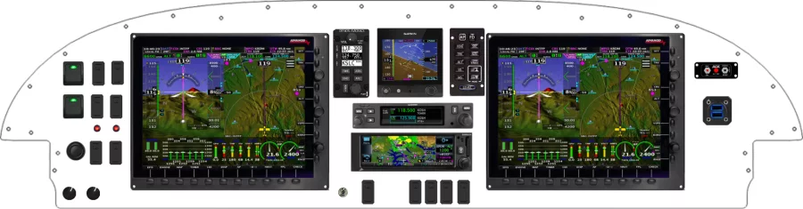 An instrument panel design with the Advanced Flight Systems AF-5000 and AdvancedPanel