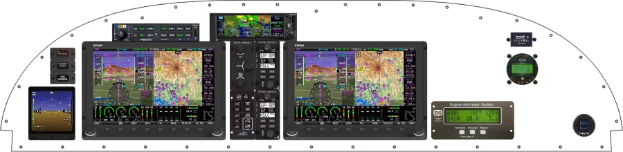 An Van's Aircraft RV-10 instrument panel with the Dynon SkyView HDX